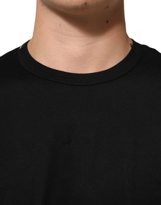 Schwarzes Goodluck 2021 Baumwoll-T-Shirt mit Rundhalsausschnitt