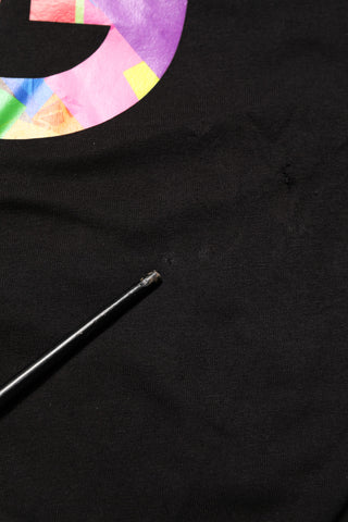 Schwarzes T-Shirt aus Baumwolle mit Logo-Print und Rundhalsausschnitt