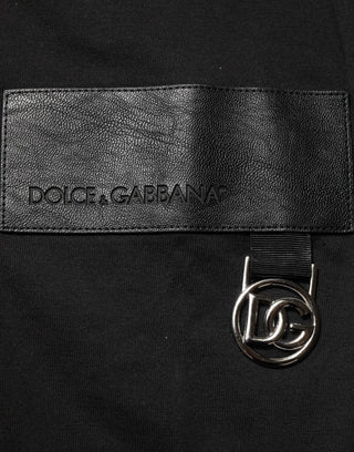 Black Logo Plaque Cotton Crew Neck T-shirt