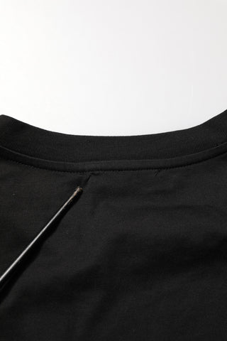Black Logo Plaque Cotton Crew Neck T-shirt