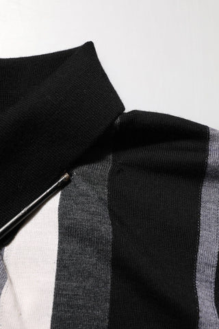 Schwarz-weißes Polka-Dot Polo-Shirt mit Kragen