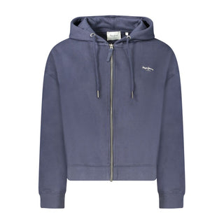 Damen-Kapuzenpullover aus blauer Baumwolle