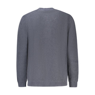 Blauer Baumwollpullover für Herren