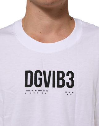 Weißes ärmelloses Baumwoll-Tanktop mit Aufdruck