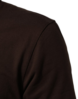 Brown Coin Laurel Print Men Crew Neck T-shirt