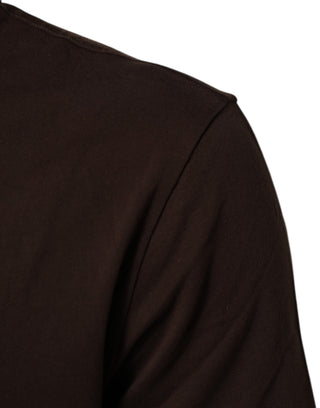 Braun Münzlorbeer-Print Rundhals T-Shirt für Herren