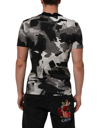 Mehrfarbiges Camouflage Herren T-Shirt mit kurzen Ärmeln