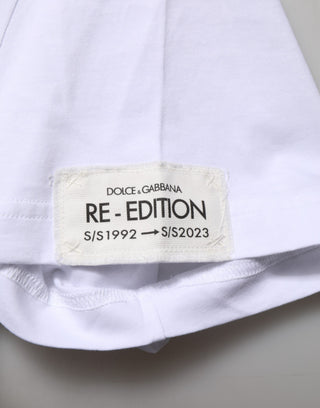 White Graphic Print Cotton Crew Neck T-shirt