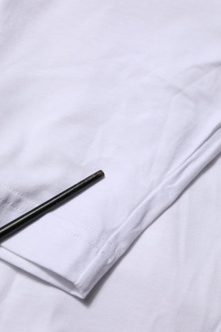 White Graphic Print Cotton Crew Neck T-shirt