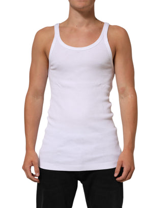 Weißes ärmelloses Rundhals-Tanktop
