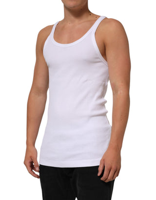 Weißes ärmelloses Rundhals-Tanktop