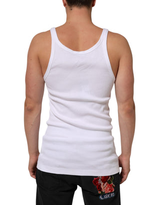 Weißes ärmelloses Rundhals-Tanktop