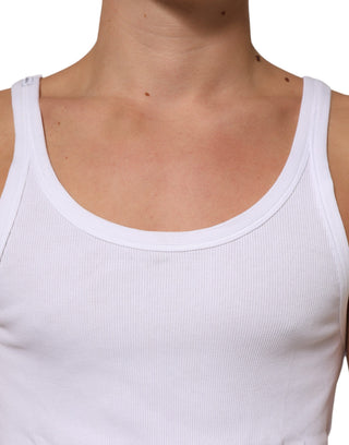 Weißes ärmelloses Rundhals-Tanktop