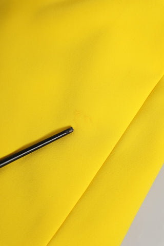 Yellow Polyester Sleeveless Sheath Midi Dress