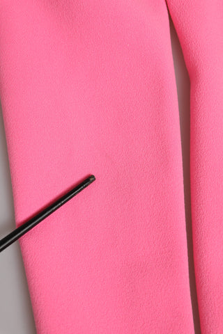 Pink Polyester Long Sleeves Sheath Midi Dress