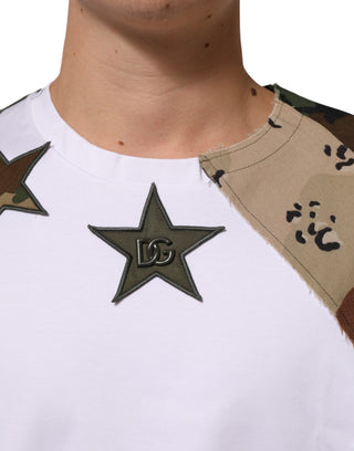 Herren T-Shirt aus Baumwolle mit weißem Camouflage-Patchwork
