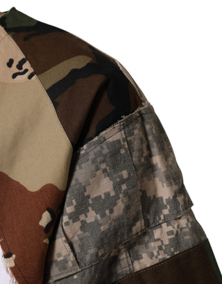Herren T-Shirt aus Baumwolle mit weißem Camouflage-Patchwork