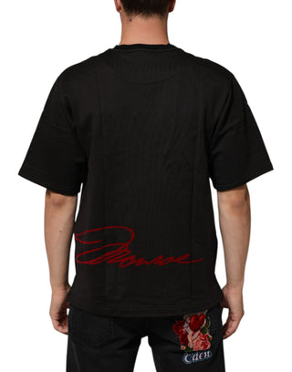 Black Marilyn Monroe Cotton Crew Neck T-shirt