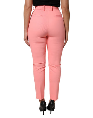 Pink High Waist Dress Tapered Trouser Pants