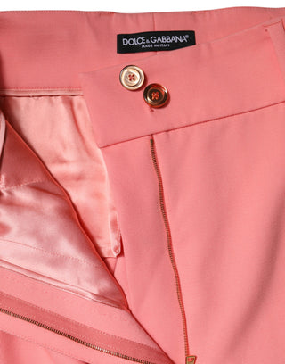 Pink High Waist Dress Tapered Trouser Pants