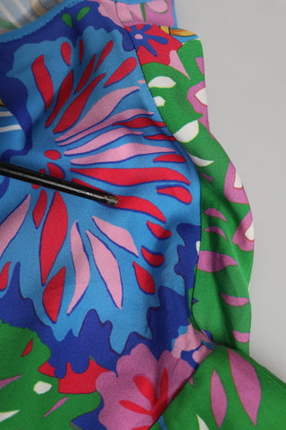 Blusa túnica con estampado floral multicolor