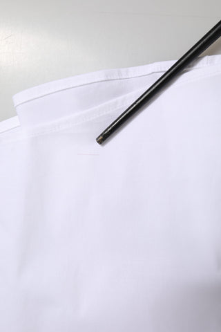 Weißes Baumwollkleid mit Kragen, formelles Hemd, Top