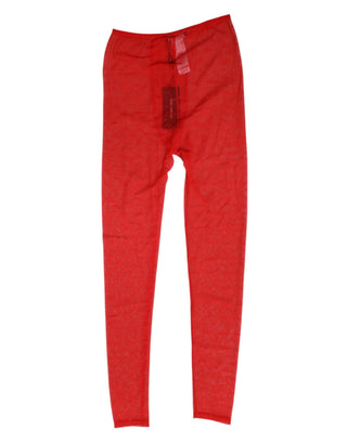 Rote Nylon-Logo-Leggings mit Spitze