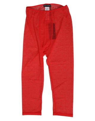 Pantalones ajustados midi rojos con logo y encaje, ropa interior