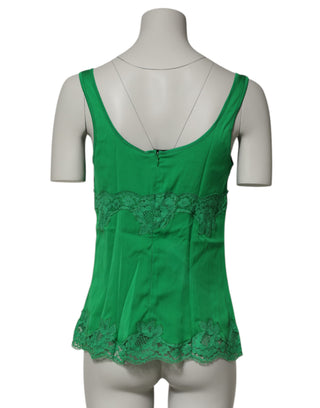 Grünes florales Spitzen-Tanktop Dessous Unterwäsche