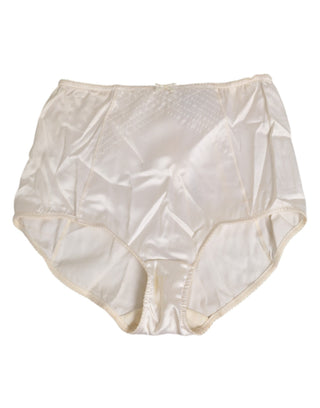 Elfenbeinfarbene Seiden Miederhose mit hoher Taille