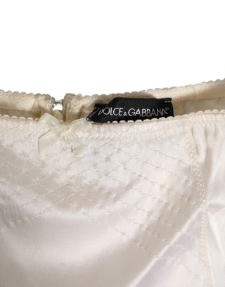 Elfenbeinfarbene Seiden Miederhose mit hoher Taille