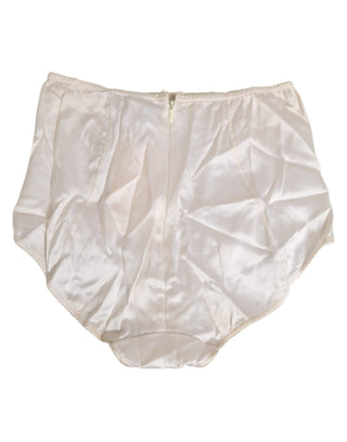 Elfenbeinfarbene Seiden Miederhose mit hoher Taille