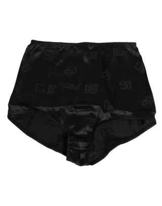 Black Silk Stretch High Waist Girdle Underwear