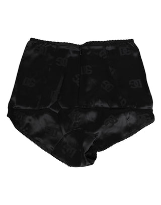 Black Silk Stretch High Waist Girdle Underwear