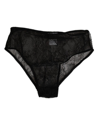 Schwarze Nylon-Stretch-Panty mit hoher Taille