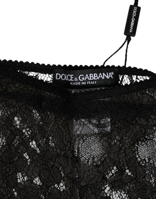 Schwarze Nylon-Stretch-Panty mit hoher Taille