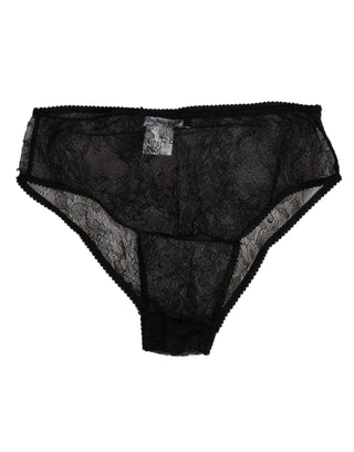 Schwarze Nylon-Stretch-Panty mit hoher Taille