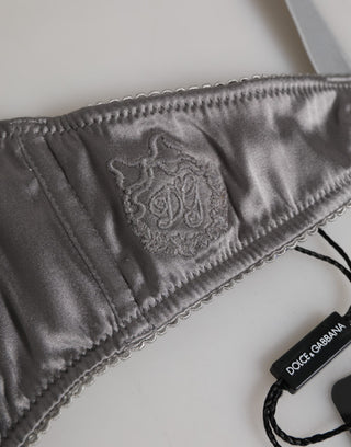 Sujetador balconette gris de seda con aros ropa interior