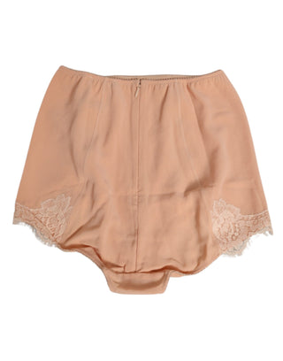 Beige Seiden-Stretch-Miederhose mit hoher Taille