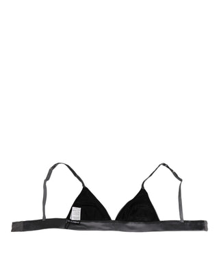 Schwarzer Triangle-BH aus Seidensatin mit weichen Cups