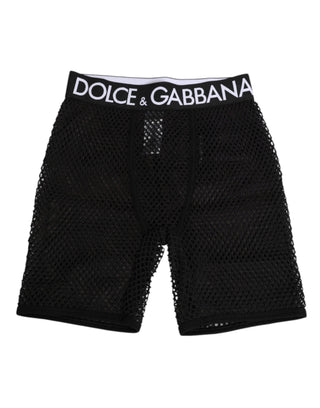 Schwarze Baumwoll-Logo-Shorts Midi-Unterhose