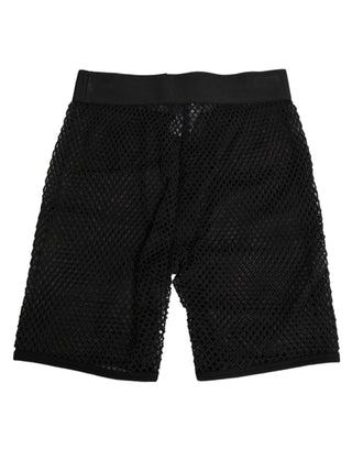 Schwarze Baumwoll-Logo-Shorts Midi-Unterhose