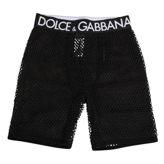 Schwarze Baumwoll-Logo-Shorts Midi-Unterhose