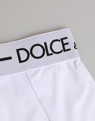 Weiße Nylon-Coulotte-Unterwäsche mit Logo-Bund
