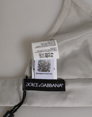 Gray Silk Satin Triangle Soft Cup Bra Underwear