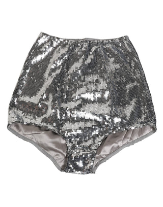 Silberne Nylon Pailletten-Schlüpfer Miederhöschen Unterwäsche
