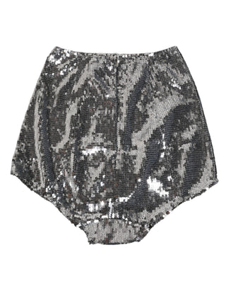 Silberne Nylon Pailletten-Schlüpfer Miederhöschen Unterwäsche