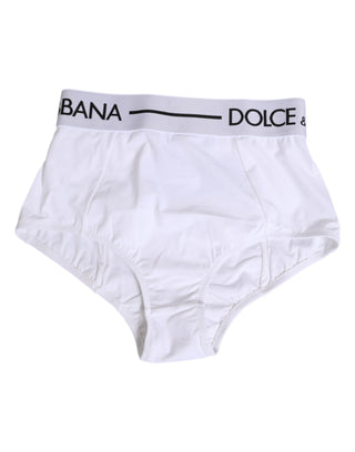 Weißer Nylon-Slip mit Logo-Bund