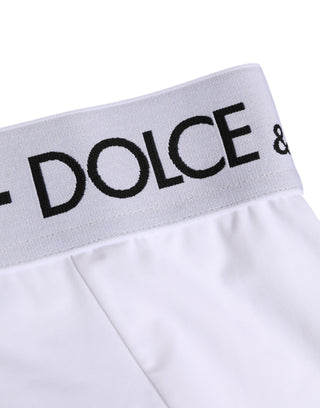 Weißer Nylon-Slip mit Logo-Bund