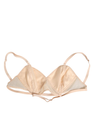 Beigefarbener Triangel-BH aus Nylon mit Soft Cups